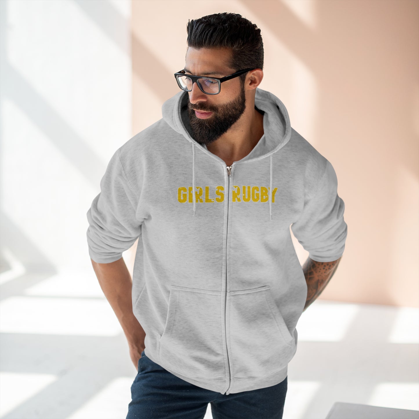 Unisex Premium Full Zip Hoodie | Cincinnati Girls Rugby Logo Color