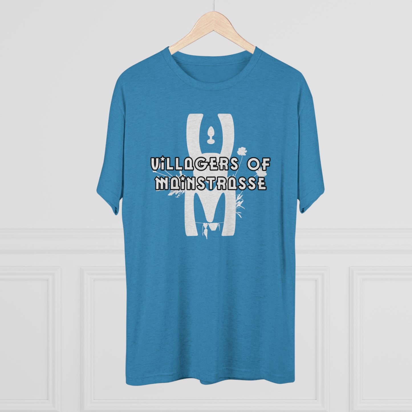 Unisex Tri-Blend Crew Tee | Villagers of Mainstrasse VOM Words w/ Sights