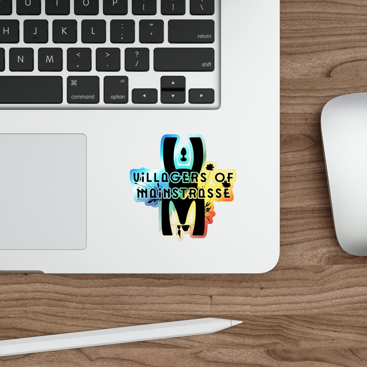 Holographic Die-cut Sticker | Villagers of Mainstrasse VOM Words w/ Sights