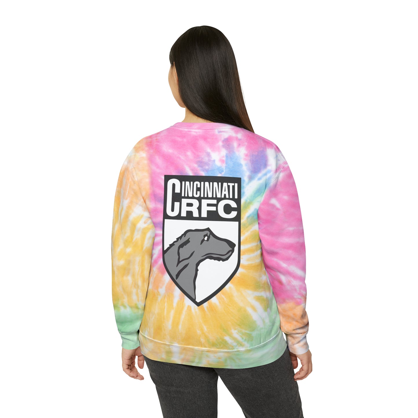 Unisex Tie-Dye Crewneck Sweatshirt | CRFC Wolfhounds White Crest