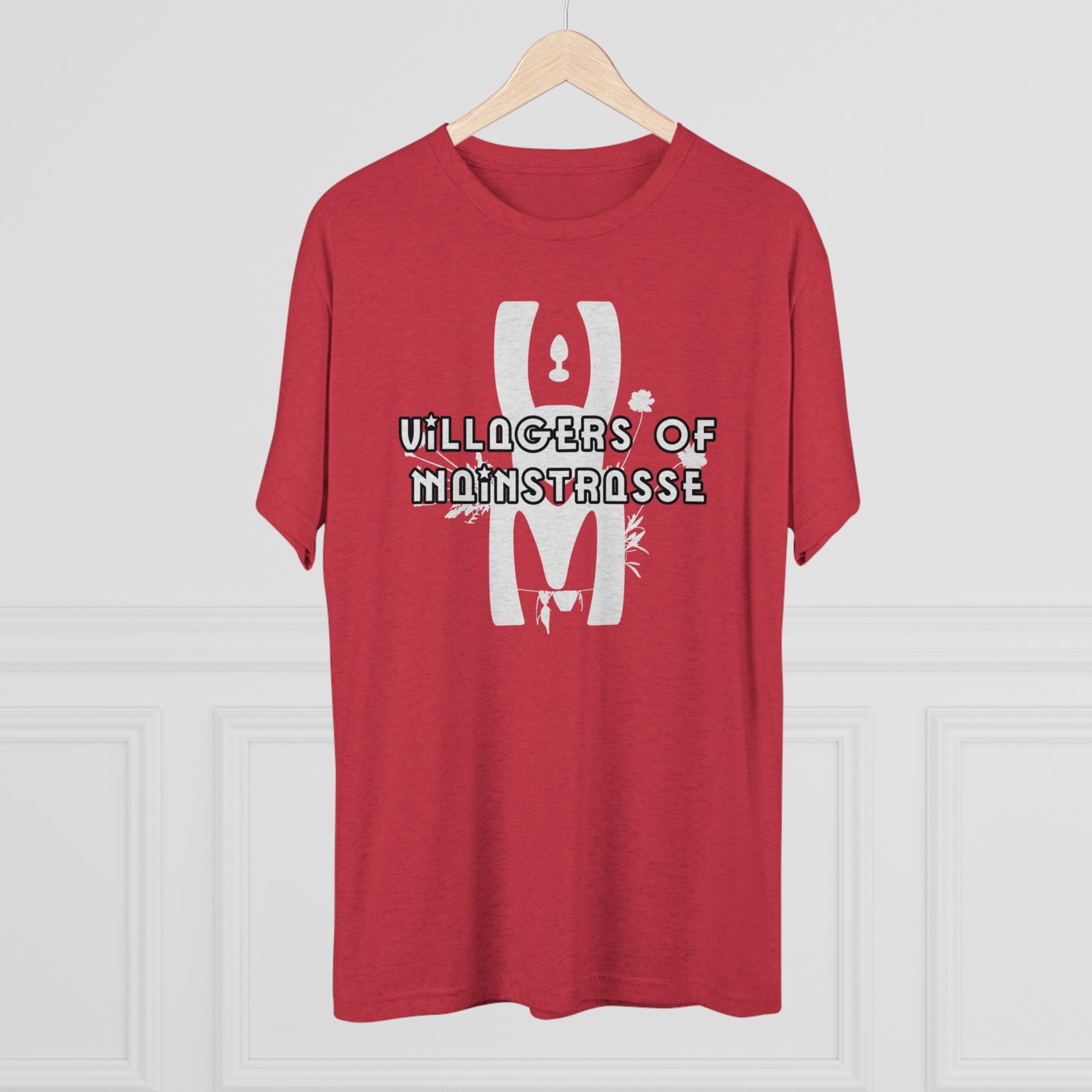 Unisex Tri-Blend Crew Tee | Villagers of Mainstrasse VOM Words w/ Sights