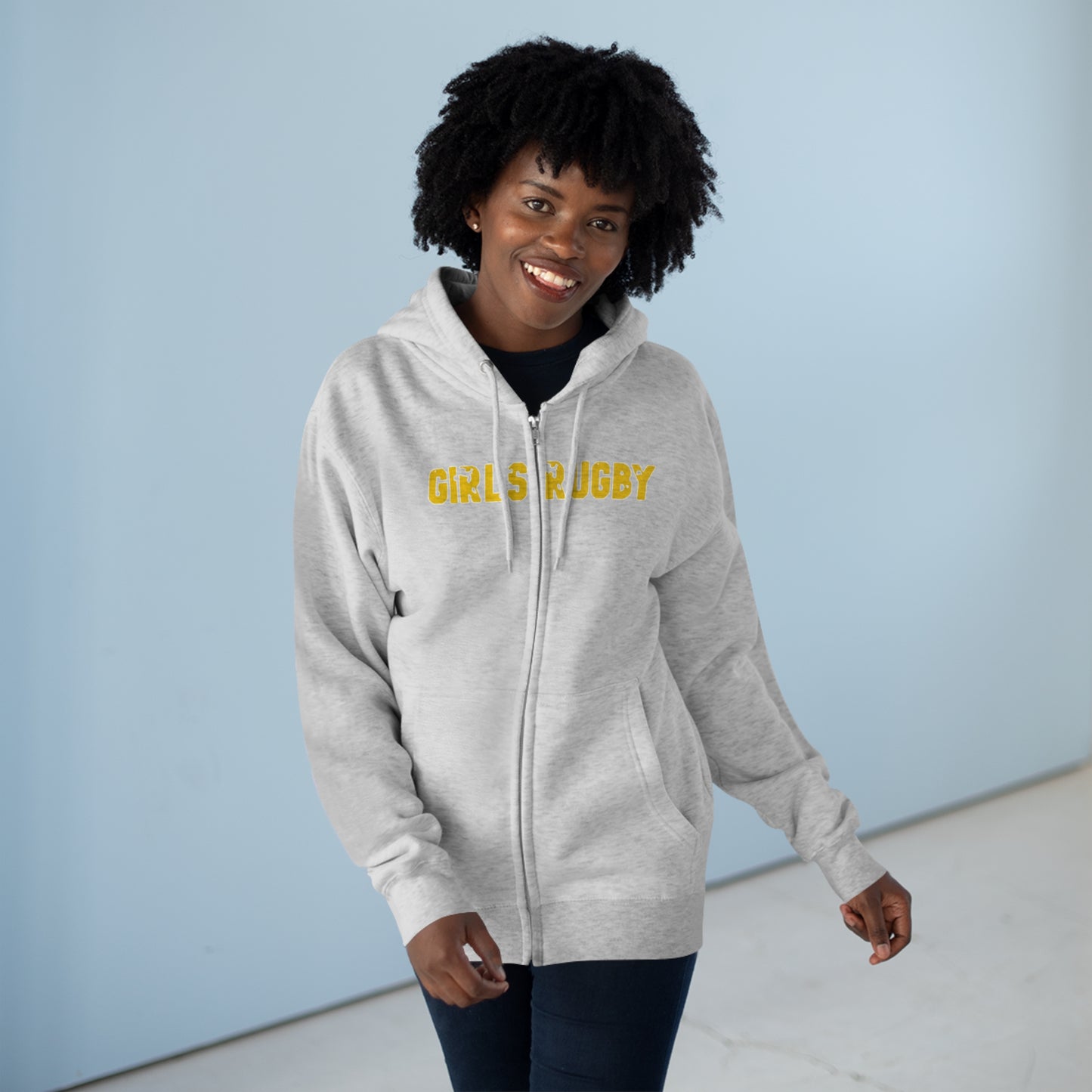 Unisex Premium Full Zip Hoodie | Cincinnati Girls Rugby Logo Color