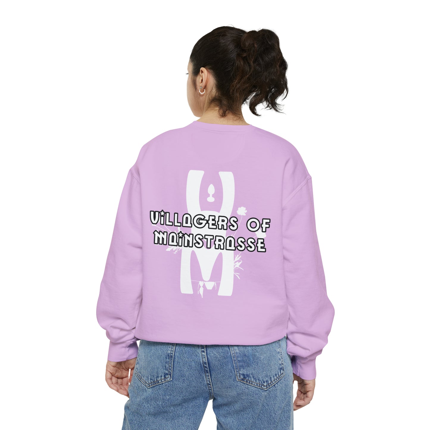 Unisex Comfort Colors Crewneck Sweatshirt | Villagers of Mainstrasse VOM Words w/ Sights
