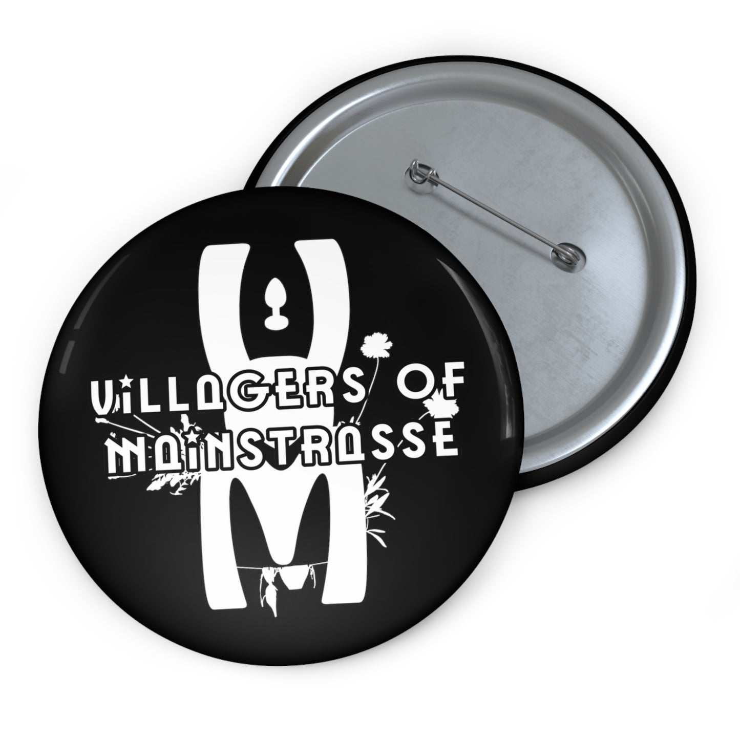 Pin (2 Sizes) | Villagers of Mainstrasse VOM Words w/ Sights