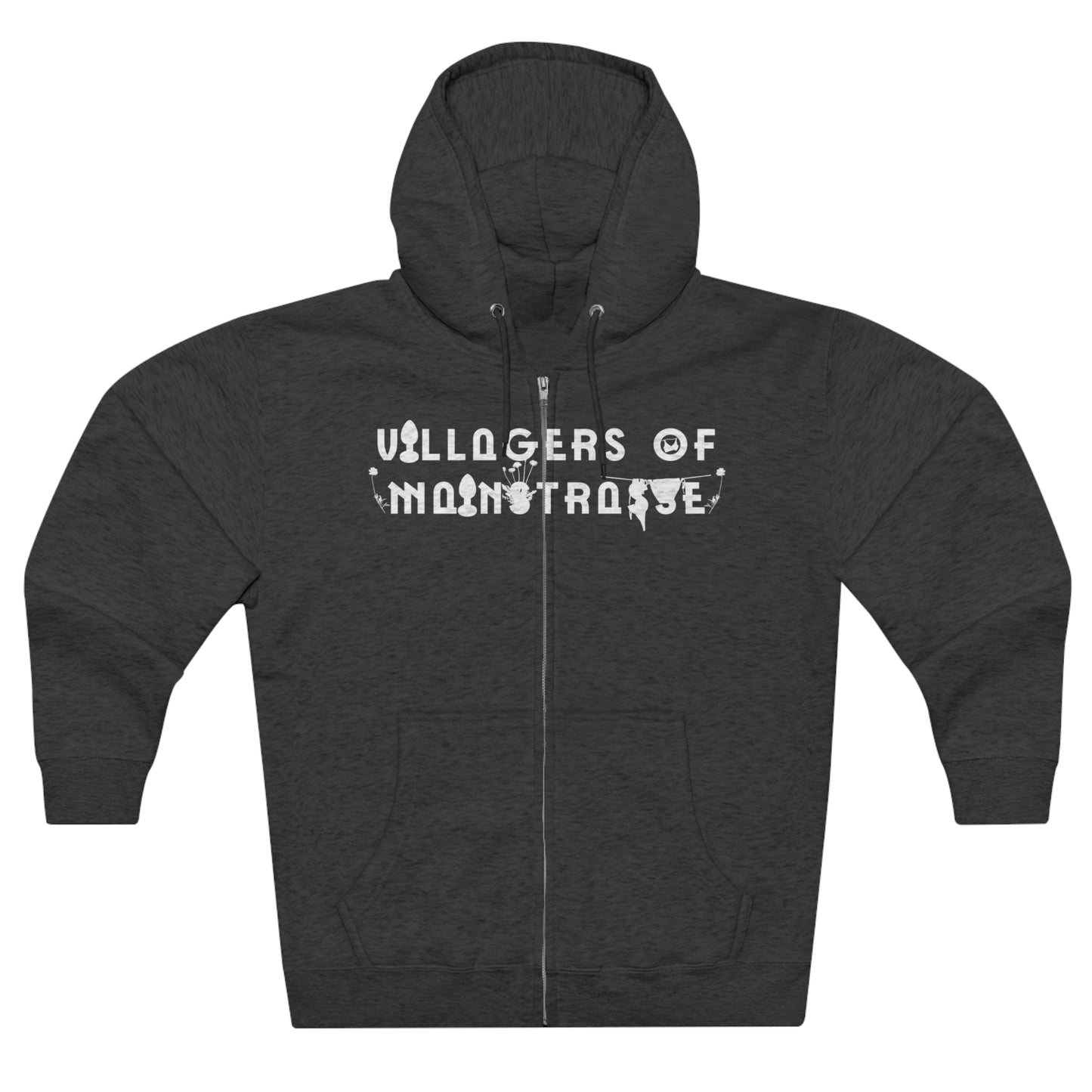 Unisex Premium Full Zip Hoodie | Villagers of Mainstrasse VOM Words w/ Sights
