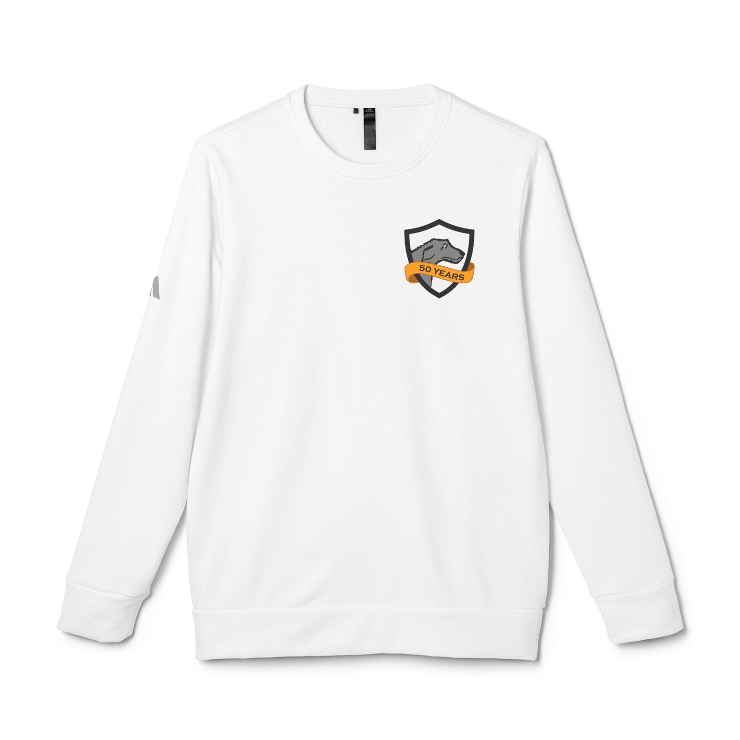 adidas® Unisex Fleece Crewneck Sweatshirt | CRFC Wolfhounds 50th Banner Blue
