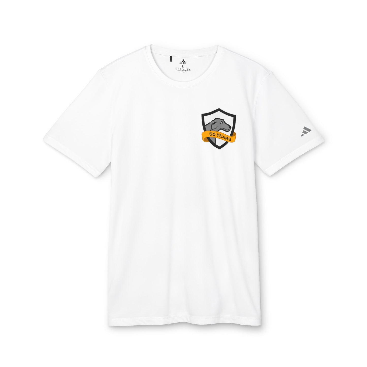 adidas® Unisex Sport T-shirt | CRFC Wolfhounds 50th Banner Blue