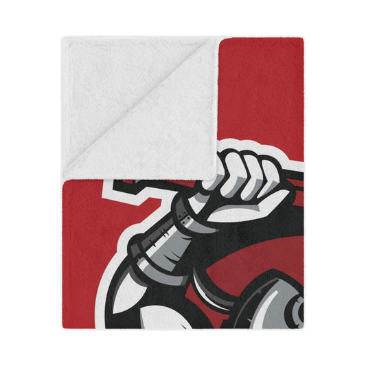 Minky Blanket Red | Norsemen Hockey Logo