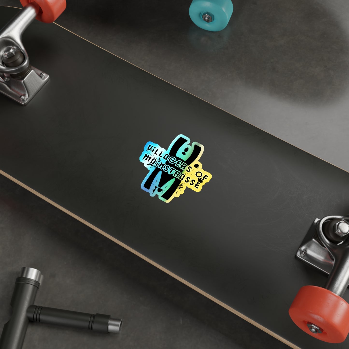 Holographic Die-cut Sticker | Villagers of Mainstrasse VOM Words w/ Sights