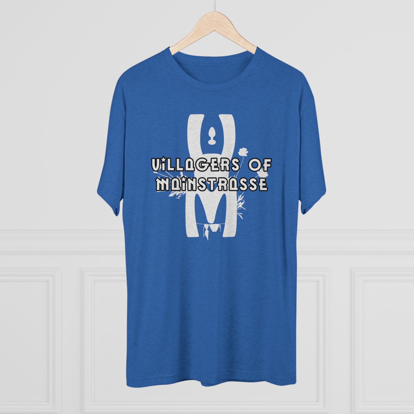 Unisex Tri-Blend Crew Tee | Villagers of Mainstrasse VOM Words w/ Sights