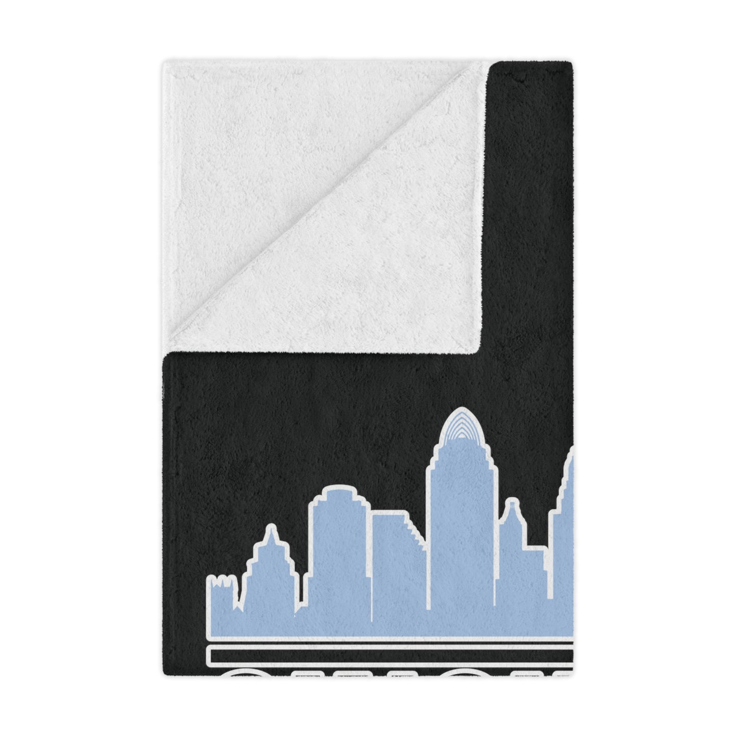 Minky Blanket Black | CRFC Wolfhounds Cityscape