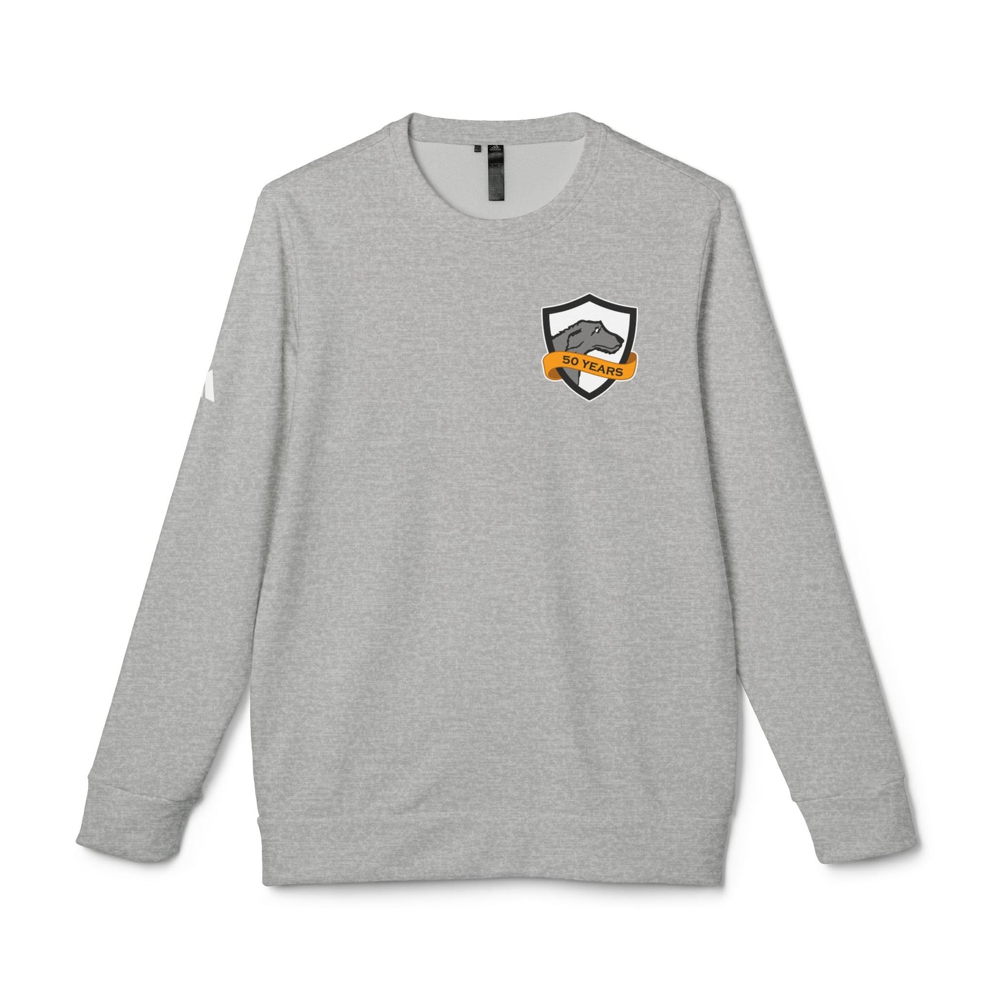 adidas® Unisex Fleece Crewneck Sweatshirt | CRFC Wolfhounds 50th Banner Blue