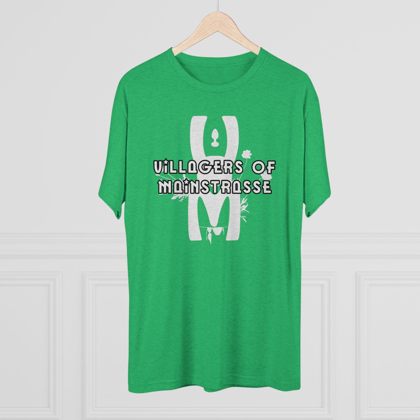 Unisex Tri-Blend Crew Tee | Villagers of Mainstrasse VOM Words w/ Sights