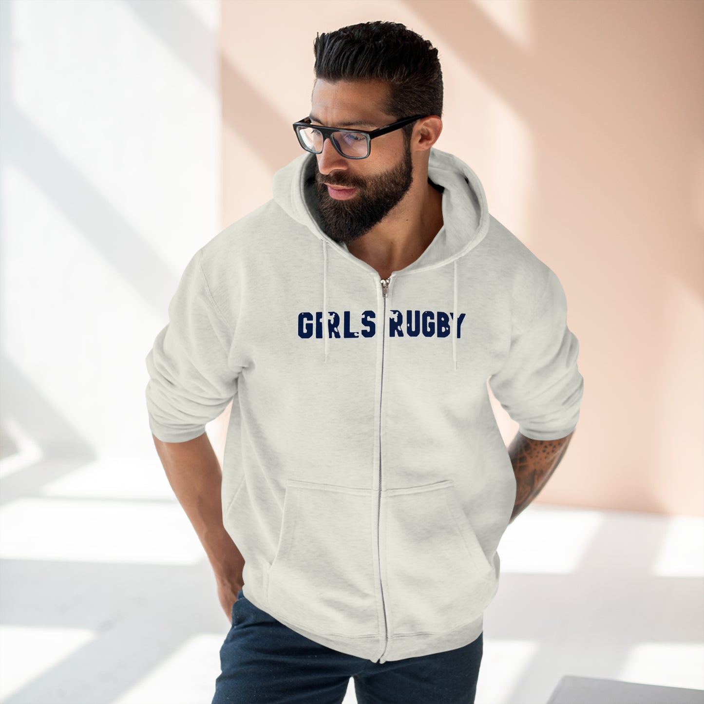 Unisex Premium Full Zip Hoodie | Cincinnati Girls Rugby Logo Color