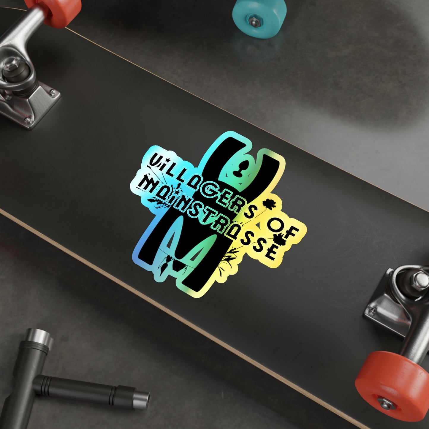 Holographic Die-cut Sticker | Villagers of Mainstrasse VOM Words w/ Sights