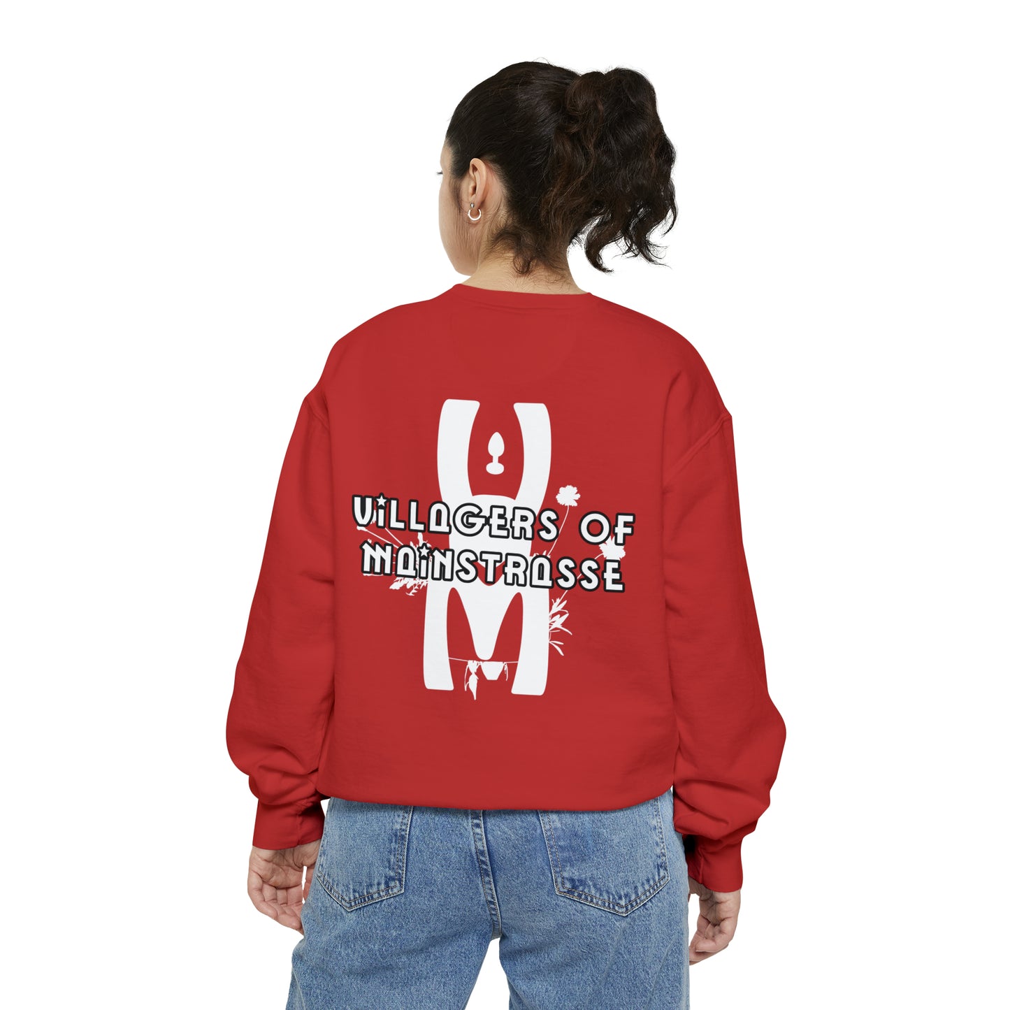 Unisex Comfort Colors Crewneck Sweatshirt | Villagers of Mainstrasse VOM Words w/ Sights