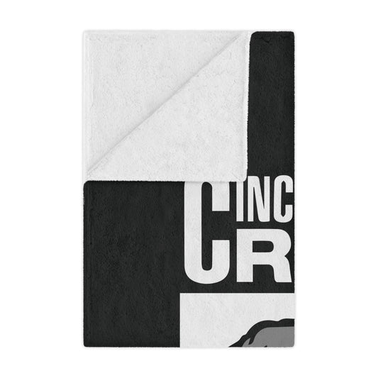 Minky Blanket Black | CRFC Wolfhounds White Crest
