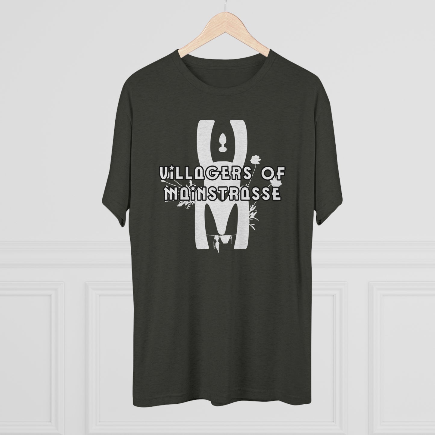 Unisex Tri-Blend Crew Tee | Villagers of Mainstrasse VOM Words w/ Sights