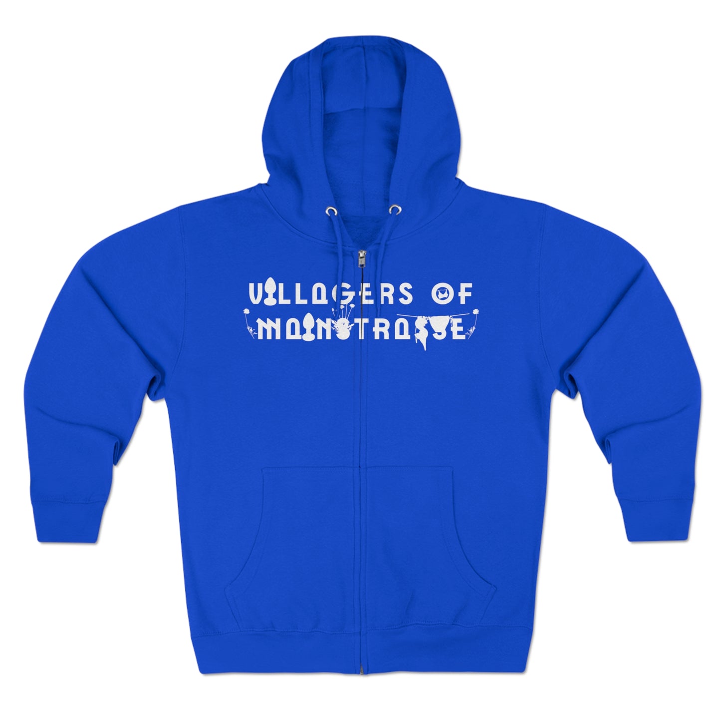 Unisex Premium Full Zip Hoodie | Villagers of Mainstrasse VOM Words w/ Sights