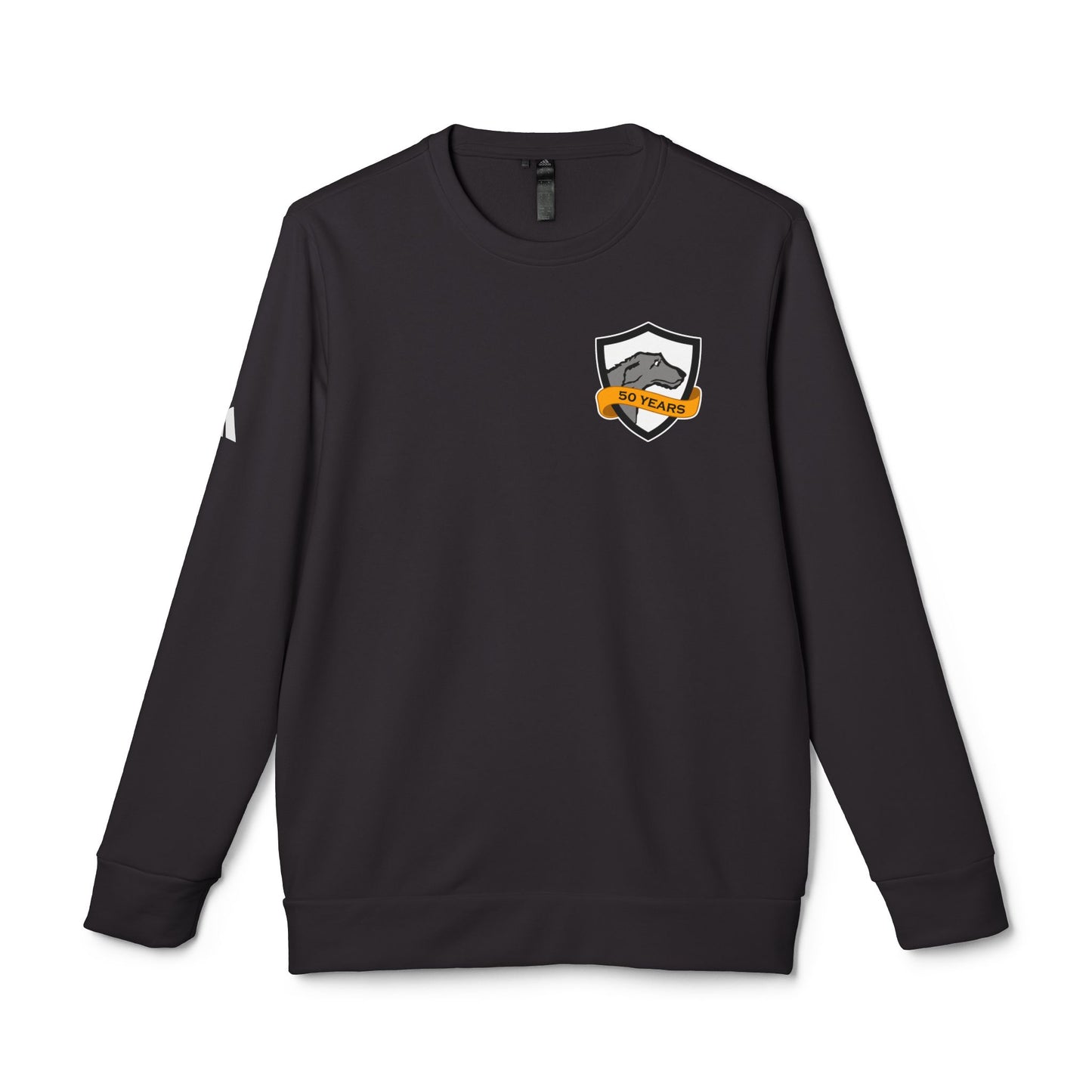adidas® Unisex Fleece Crewneck Sweatshirt | CRFC Wolfhounds 50th Banner Blue