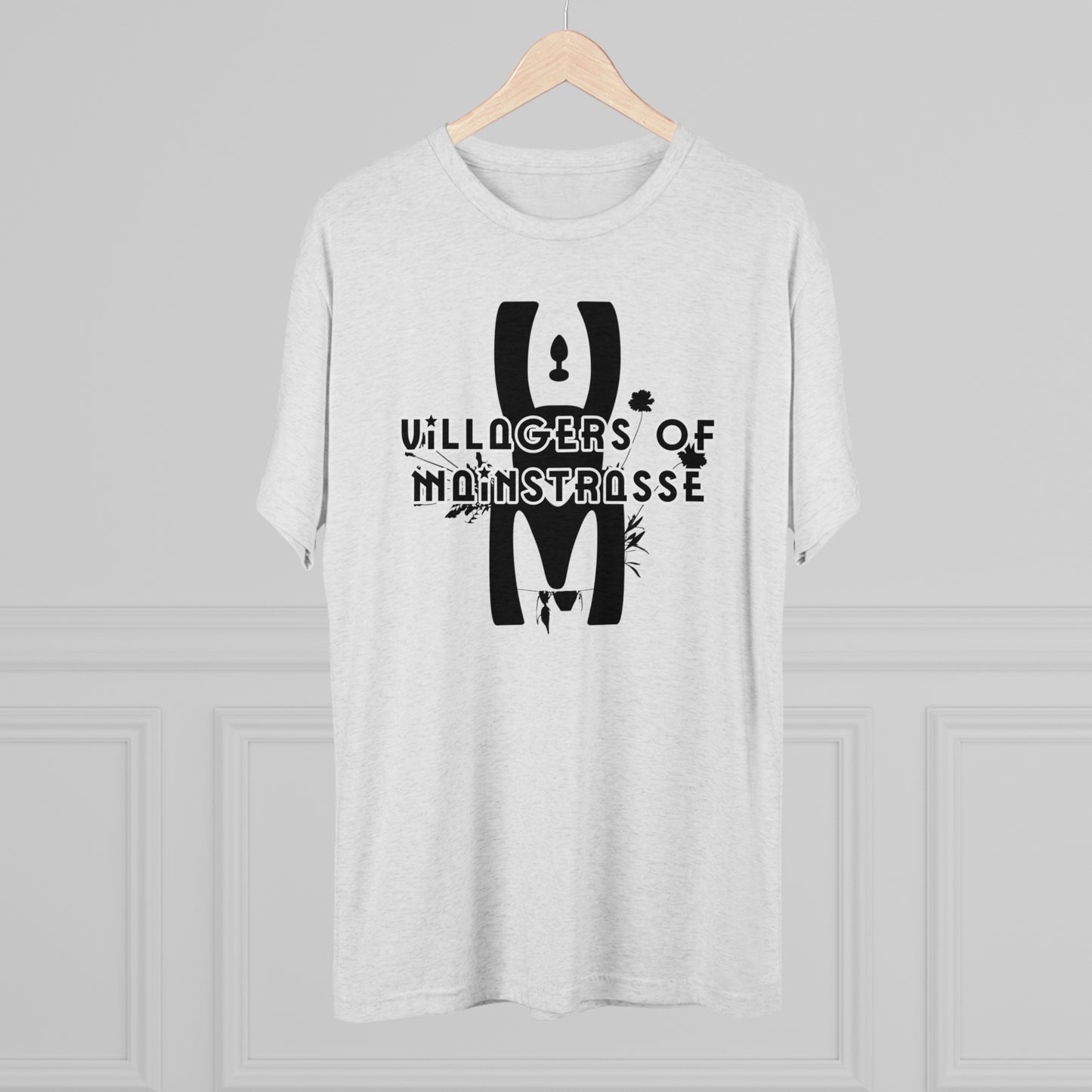 Unisex Tri-Blend Crew Tee | Villagers of Mainstrasse VOM Words w/ Sights