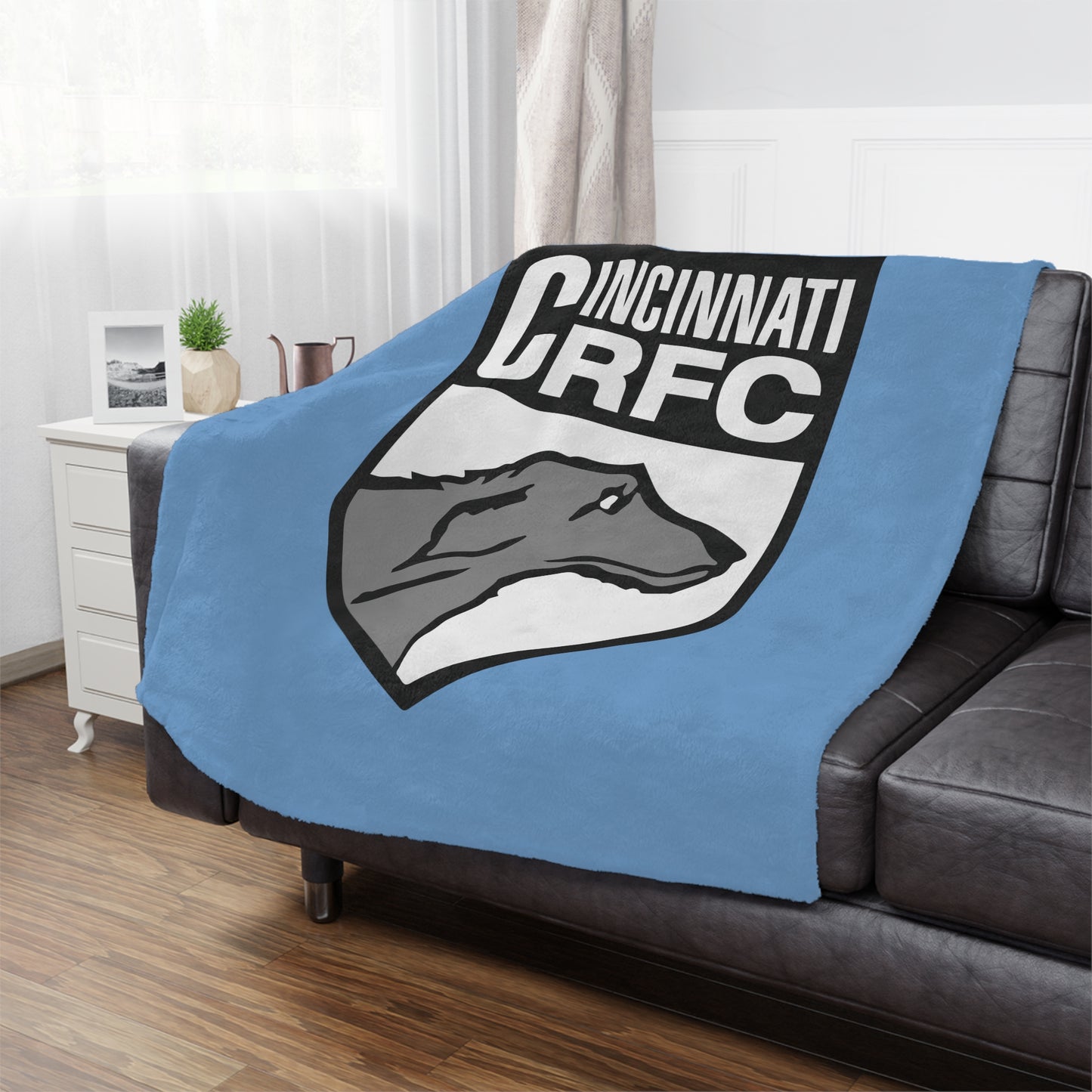 Minky Blanket Blue | CRFC Wolfhounds White Crest
