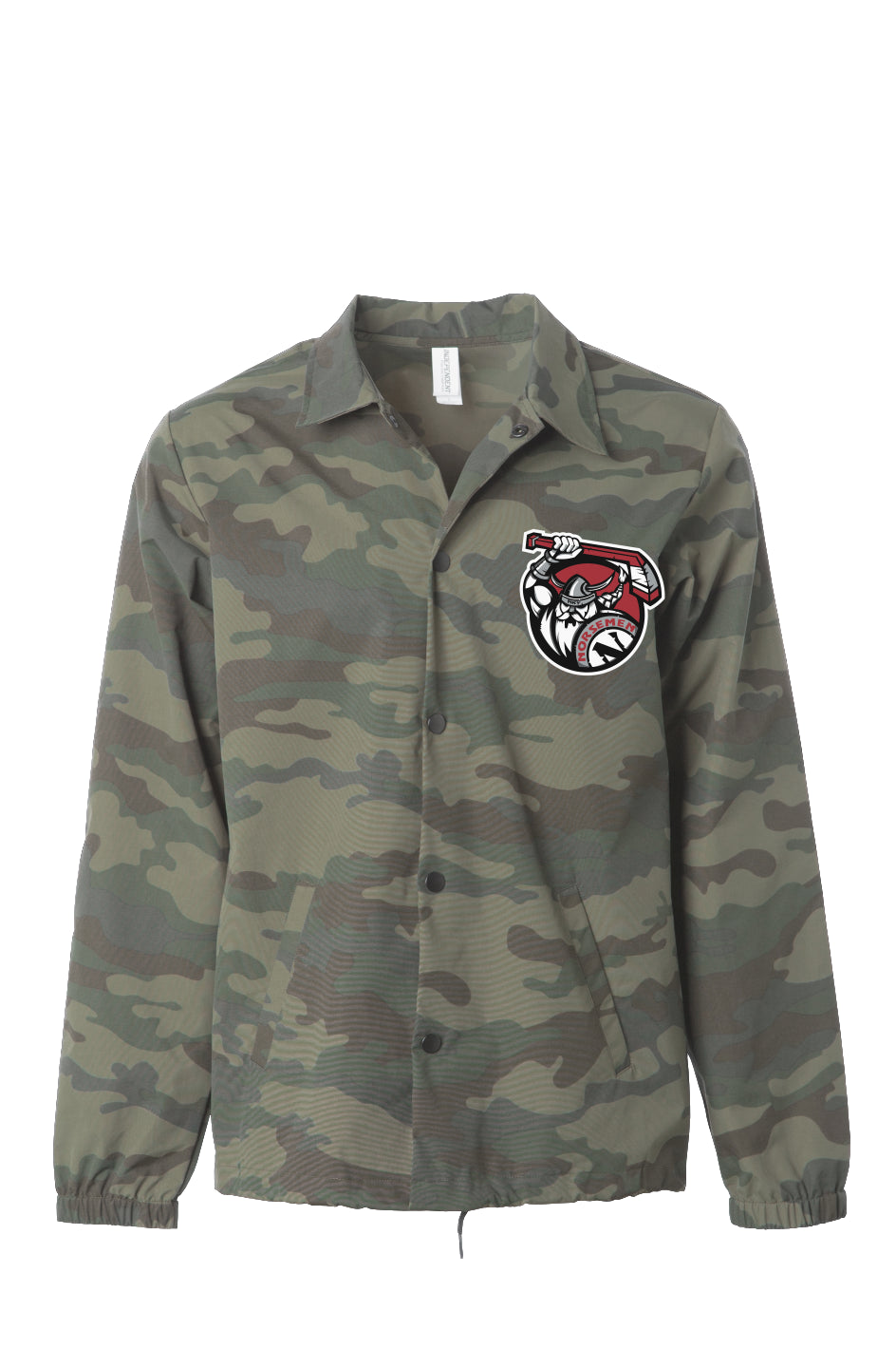 Water Resistant Windbreaker Camo | Norsemen Ice Hockey Logo