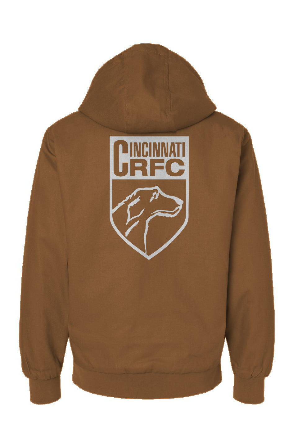 Embroidered Canvas Workwear Jacket Sand | CRFC Wolfhounds Crest White Outline