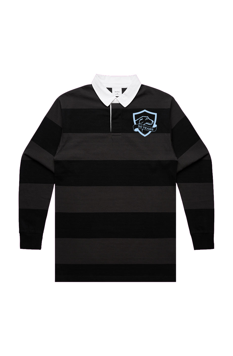 Embroidered Blacked Out Rugby Jersey | CRFC Wolfhounds 50th Banner Blue