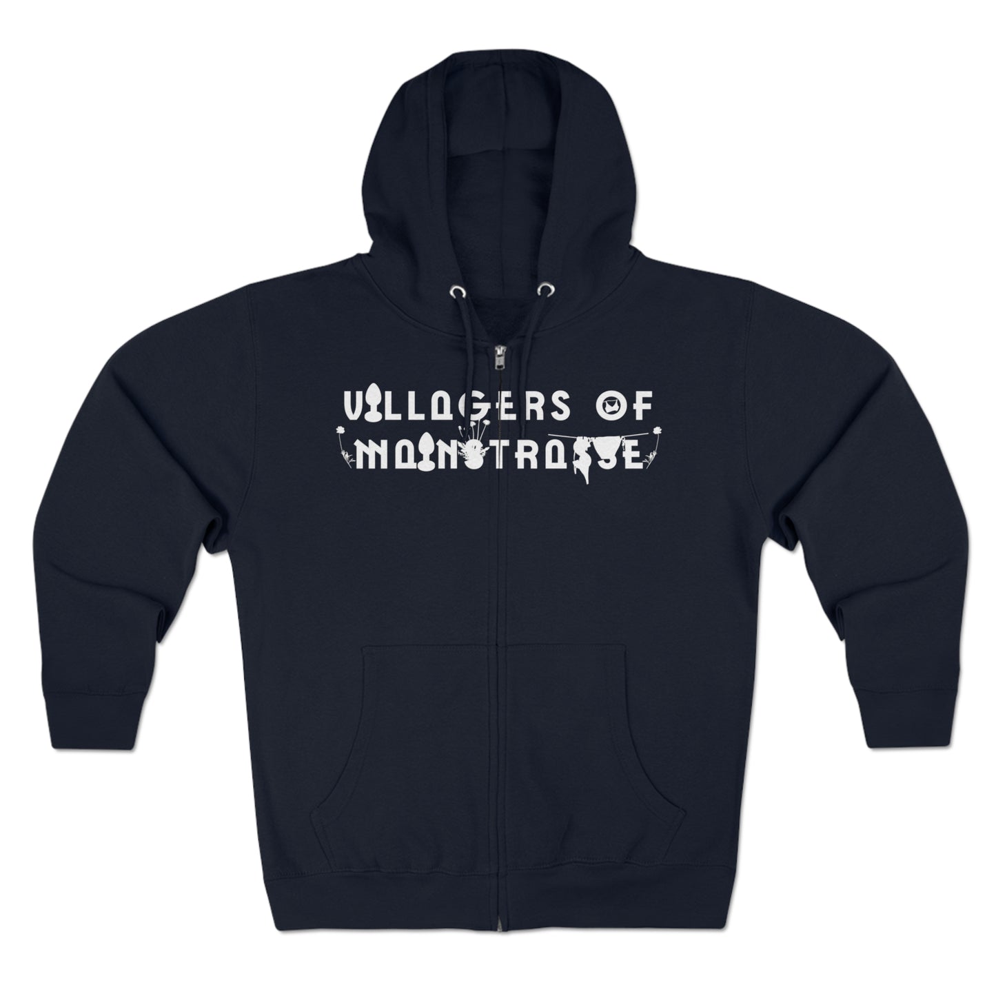 Unisex Premium Full Zip Hoodie | Villagers of Mainstrasse VOM Words w/ Sights