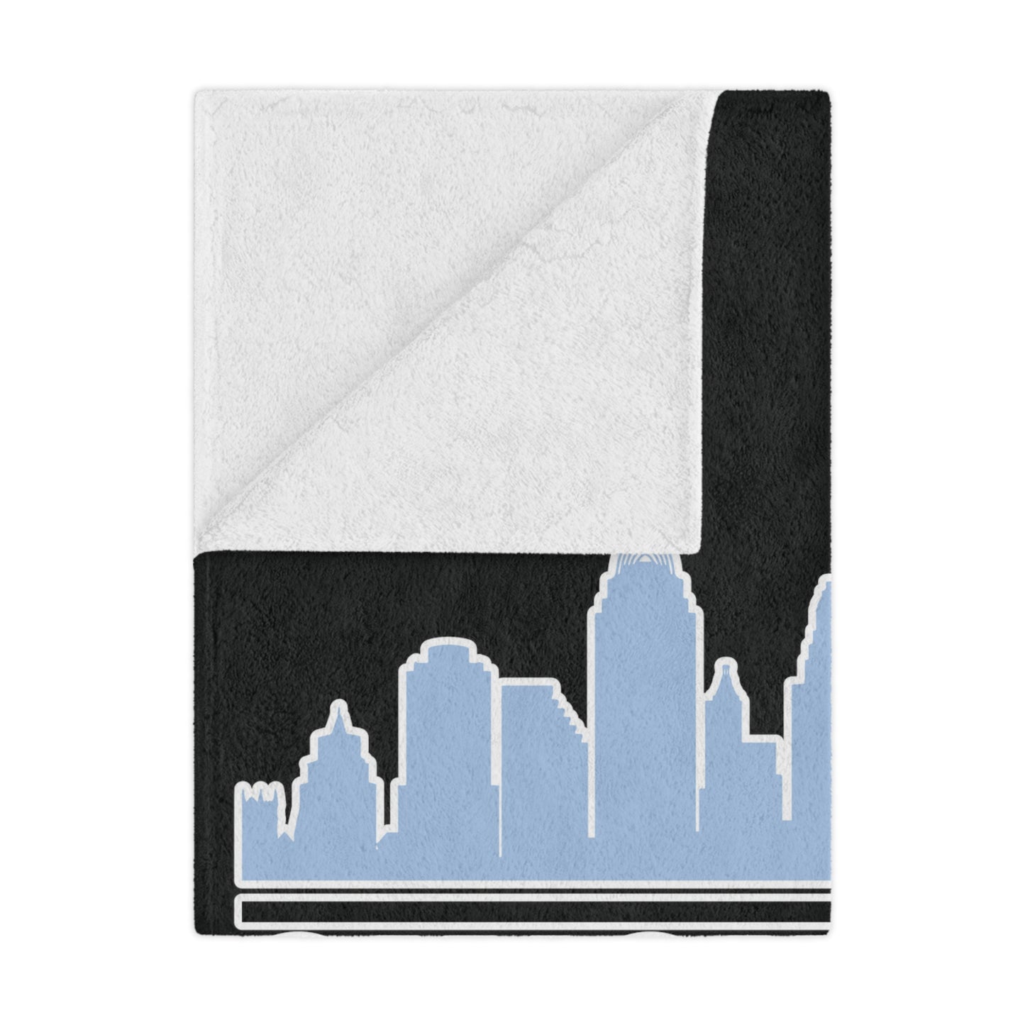 Minky Blanket Black | CRFC Wolfhounds Cityscape