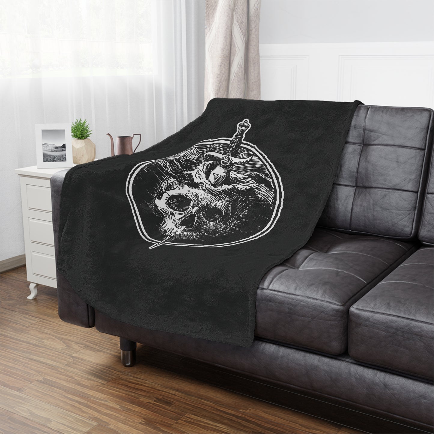 Minky Blanket Black | Sea of Treachery Sigil