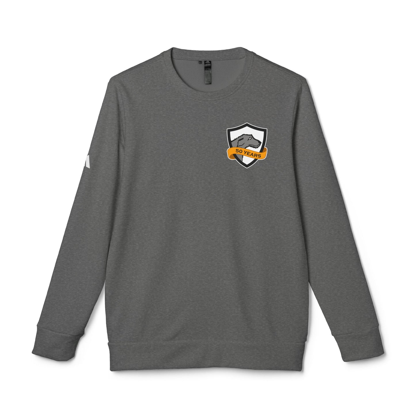 adidas® Unisex Fleece Crewneck Sweatshirt | CRFC Wolfhounds 50th Banner Blue