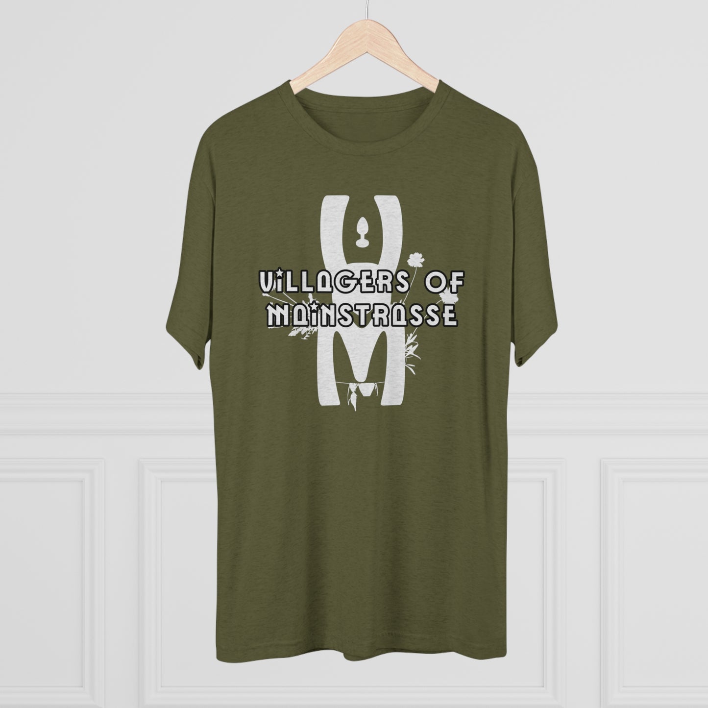 Unisex Tri-Blend Crew Tee | Villagers of Mainstrasse VOM Words w/ Sights