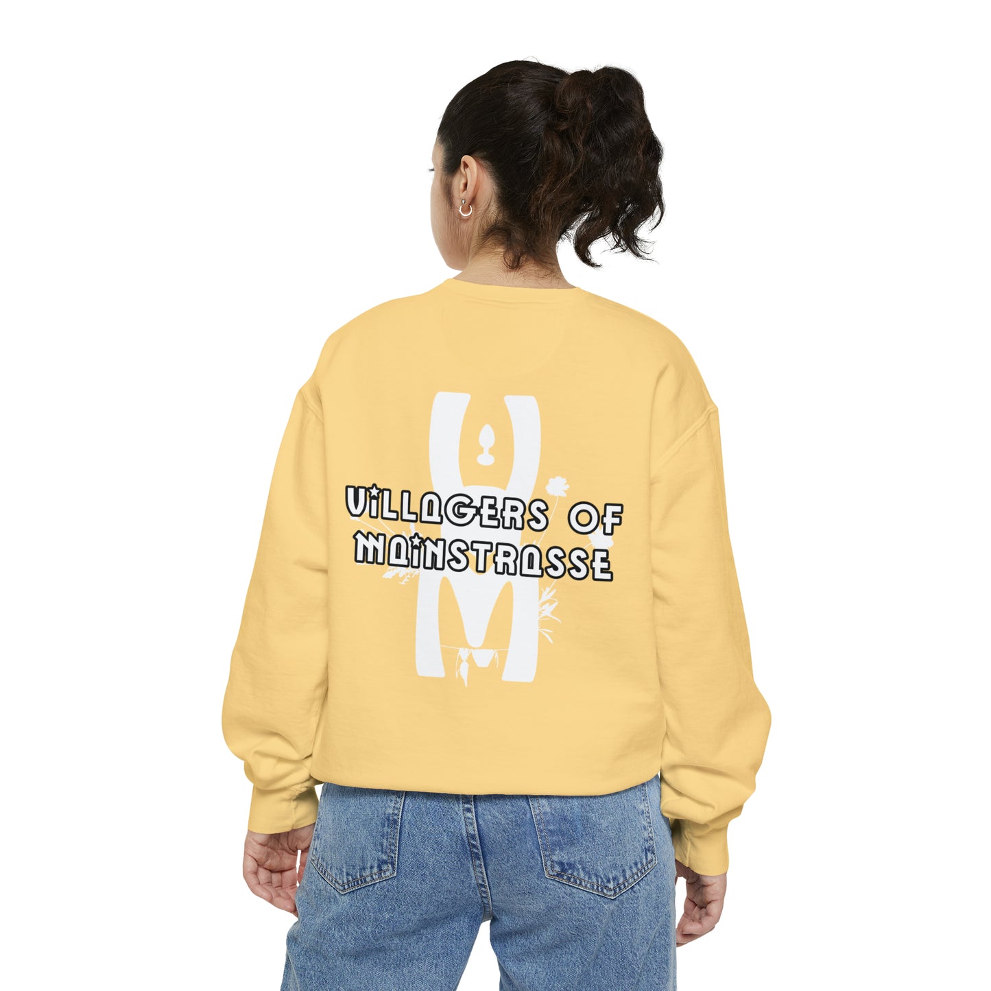 Unisex Comfort Colors Crewneck Sweatshirt | Villagers of Mainstrasse VOM Words w/ Sights