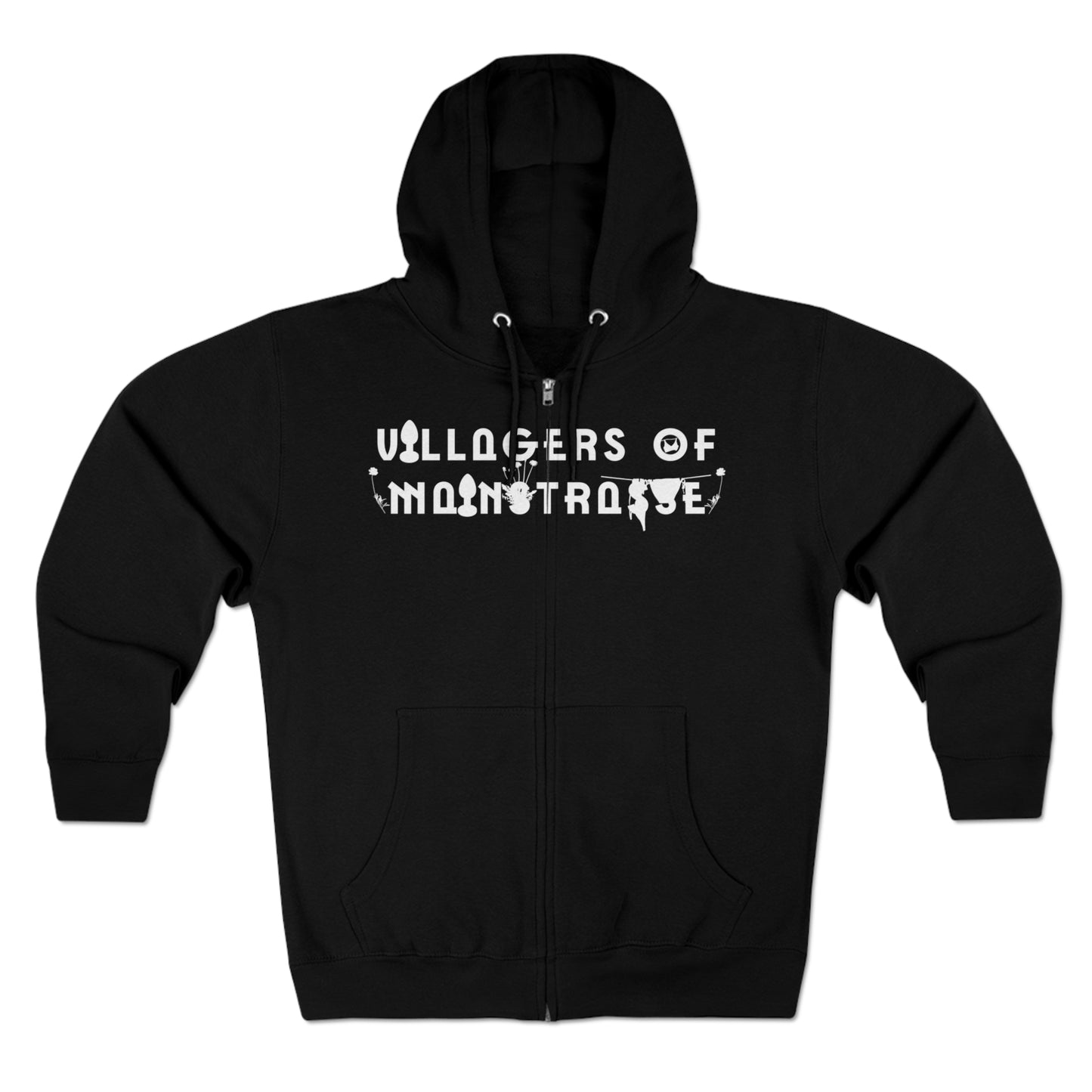 Unisex Premium Full Zip Hoodie | Villagers of Mainstrasse VOM Words w/ Sights
