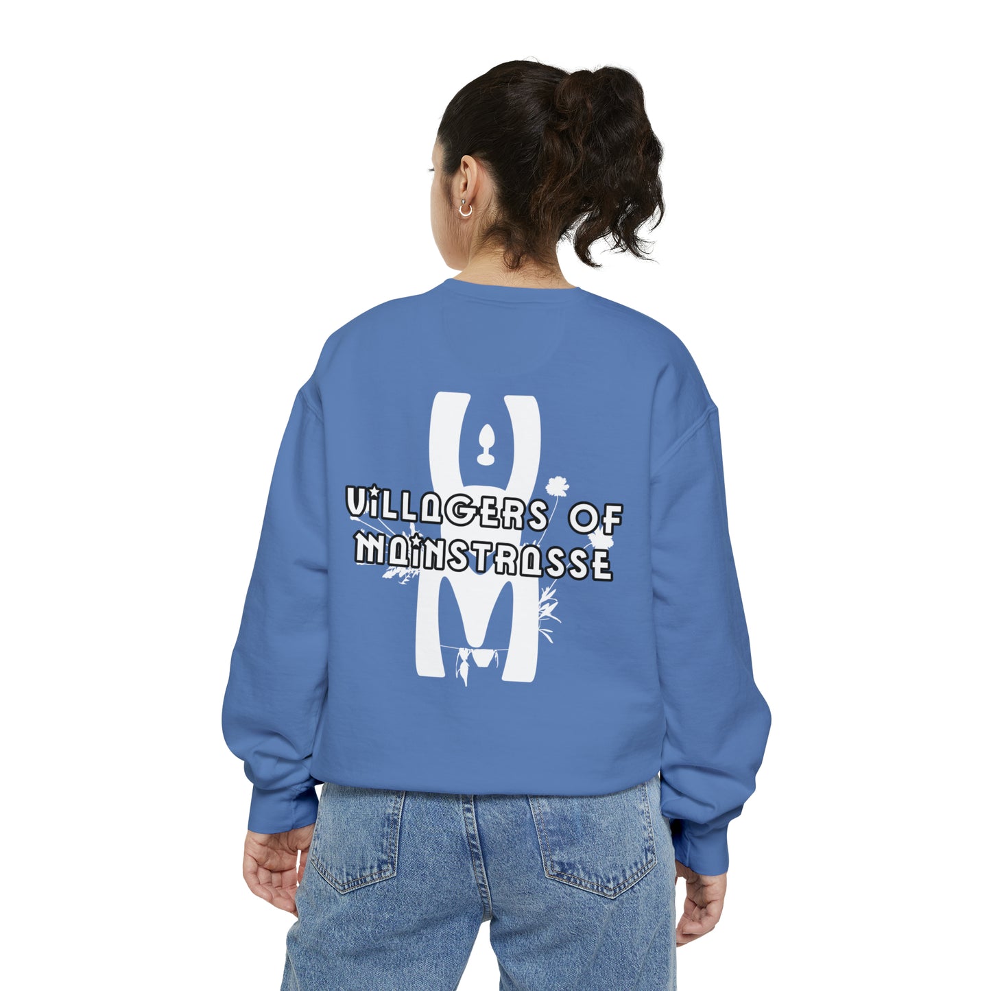 Unisex Comfort Colors Crewneck Sweatshirt | Villagers of Mainstrasse VOM Words w/ Sights