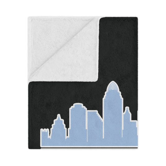 Minky Blanket Black | CRFC Wolfhounds Cityscape