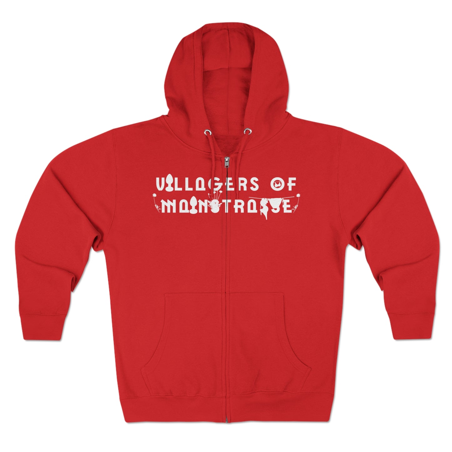 Unisex Premium Full Zip Hoodie | Villagers of Mainstrasse VOM Words w/ Sights