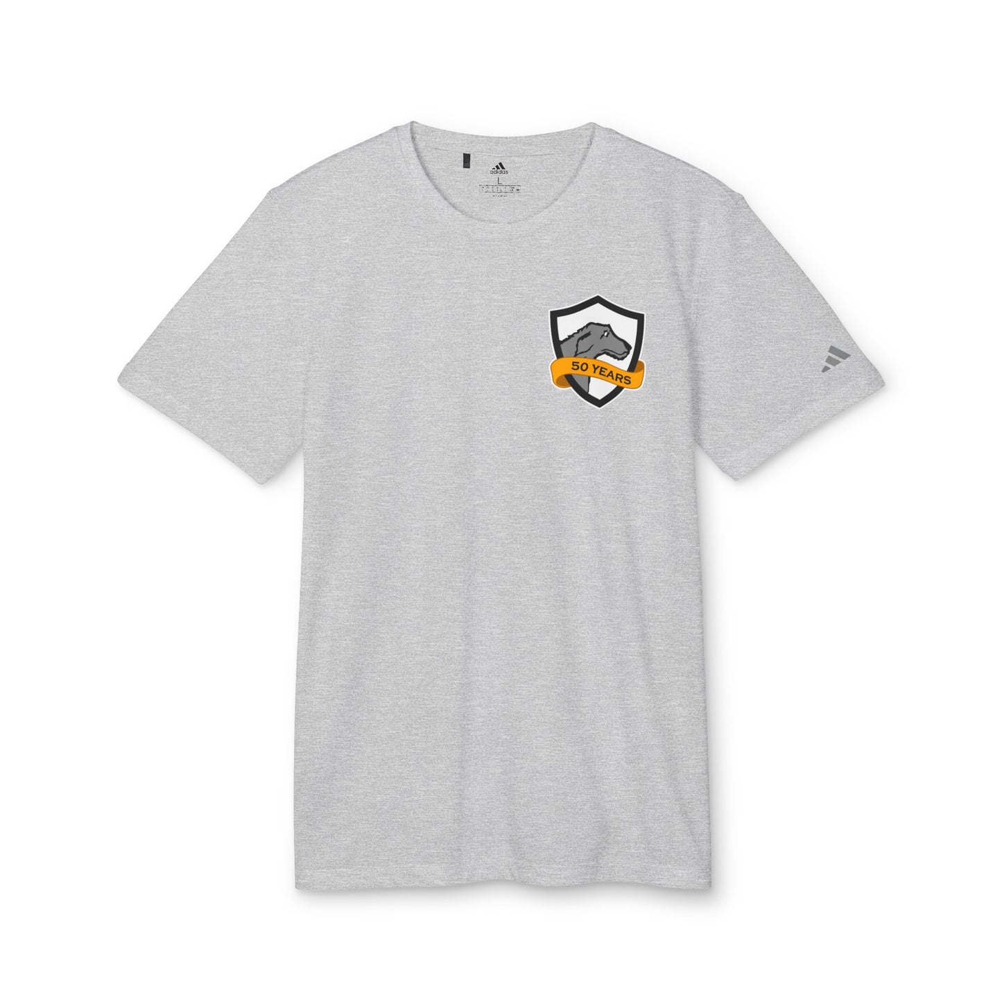 adidas® Unisex Sport T-shirt | CRFC Wolfhounds 50th Banner Blue