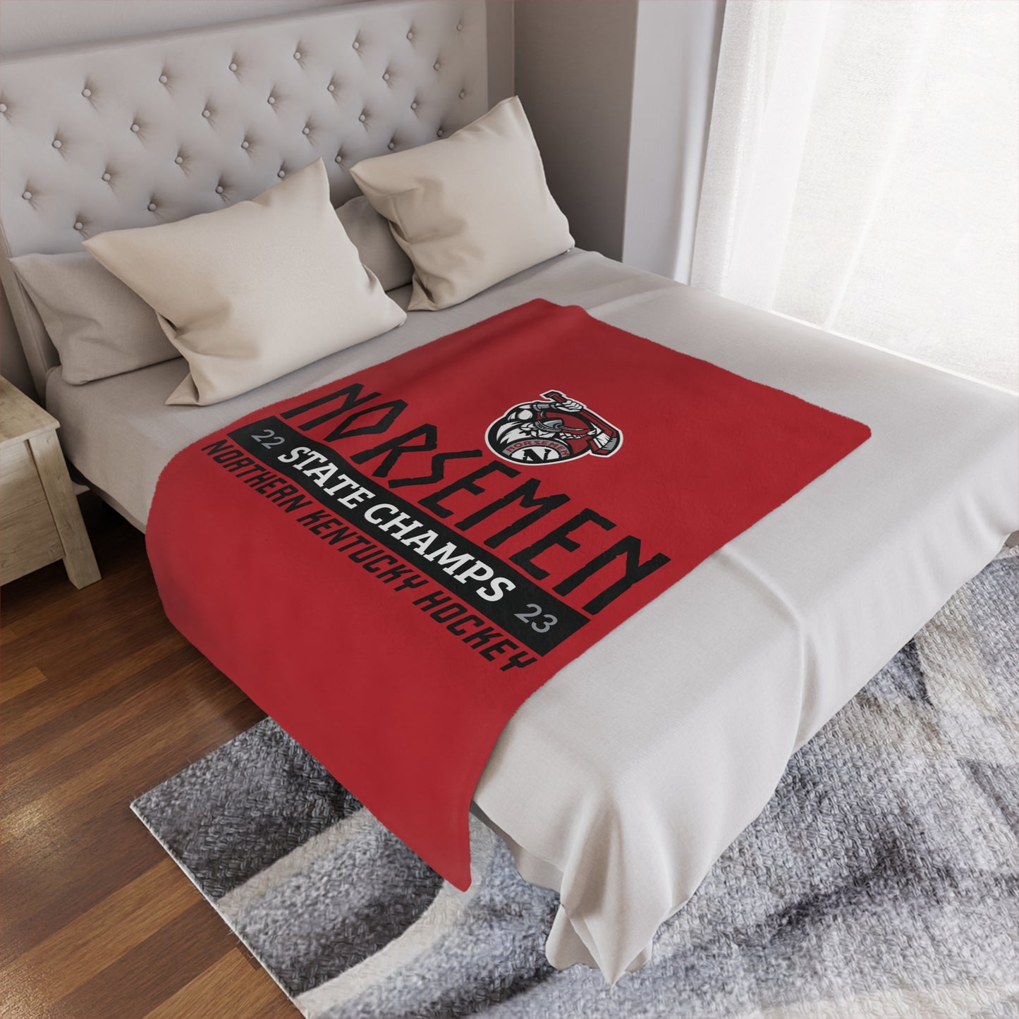 Minky Blanket Red | Norsemen Hockey State Champs