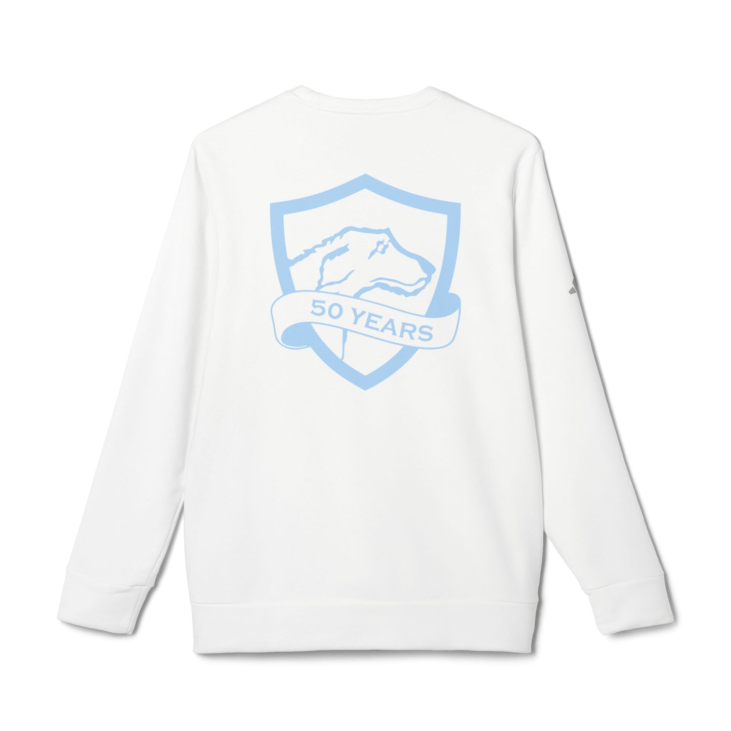 adidas® Unisex Fleece Crewneck Sweatshirt | CRFC Wolfhounds 50th Banner Blue