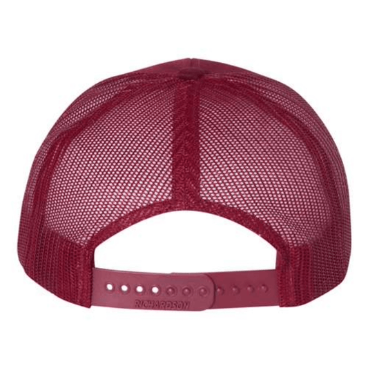 Embroidered Richardson 112 Snapback Trucker Hat Cardinal Red | Norse Hockey Logo