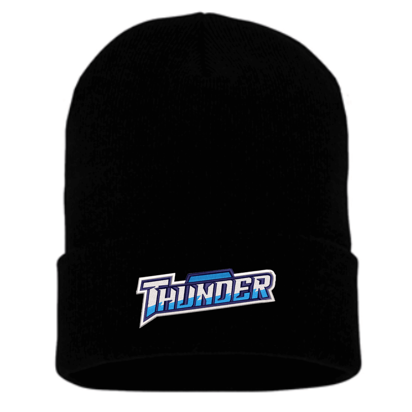Embroidered Cuffed Beanie (Black) | Tristate Thunder Banner