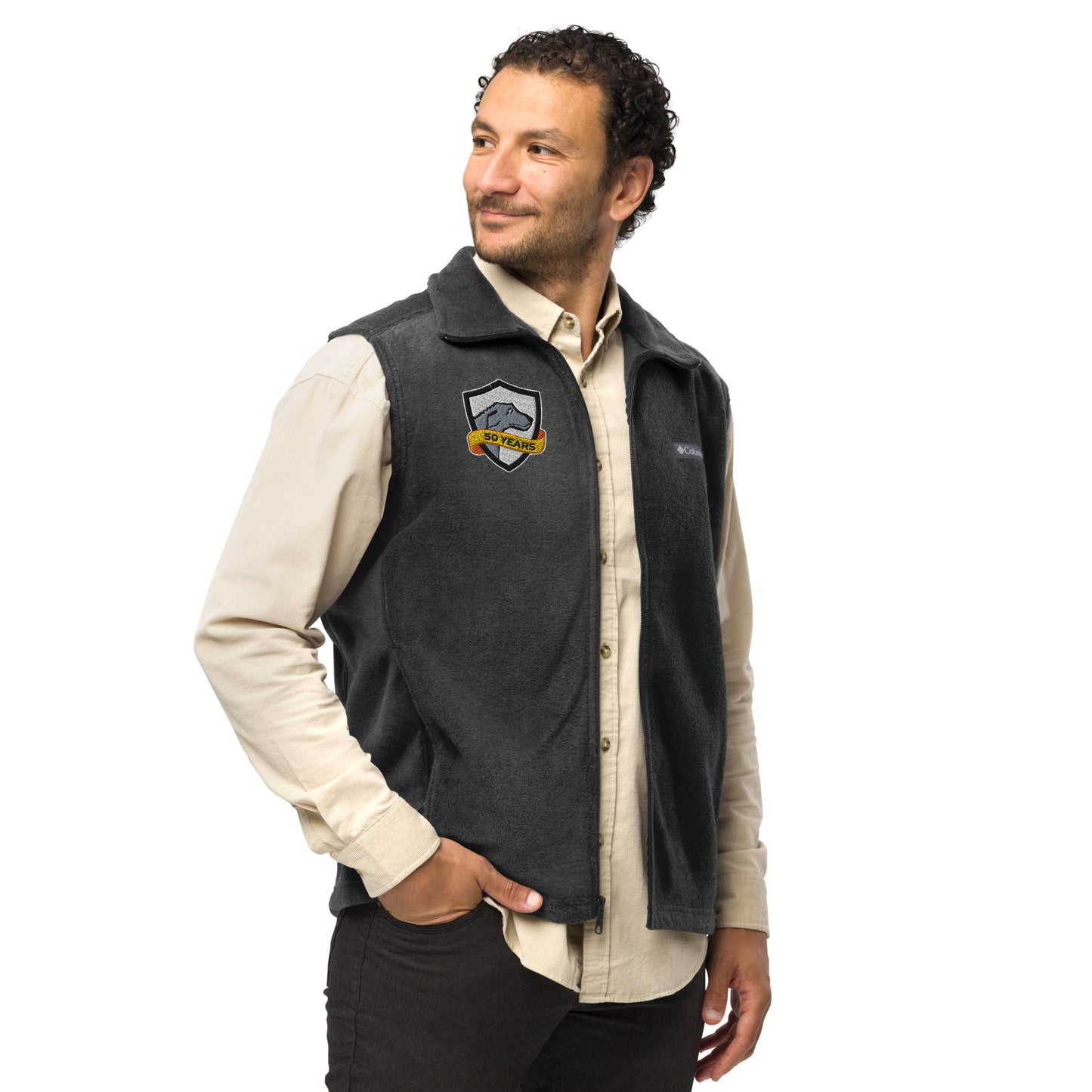 Men’s Columbia Embroidered Fleece Vest | CRFC Wolfhounds 50th Banner