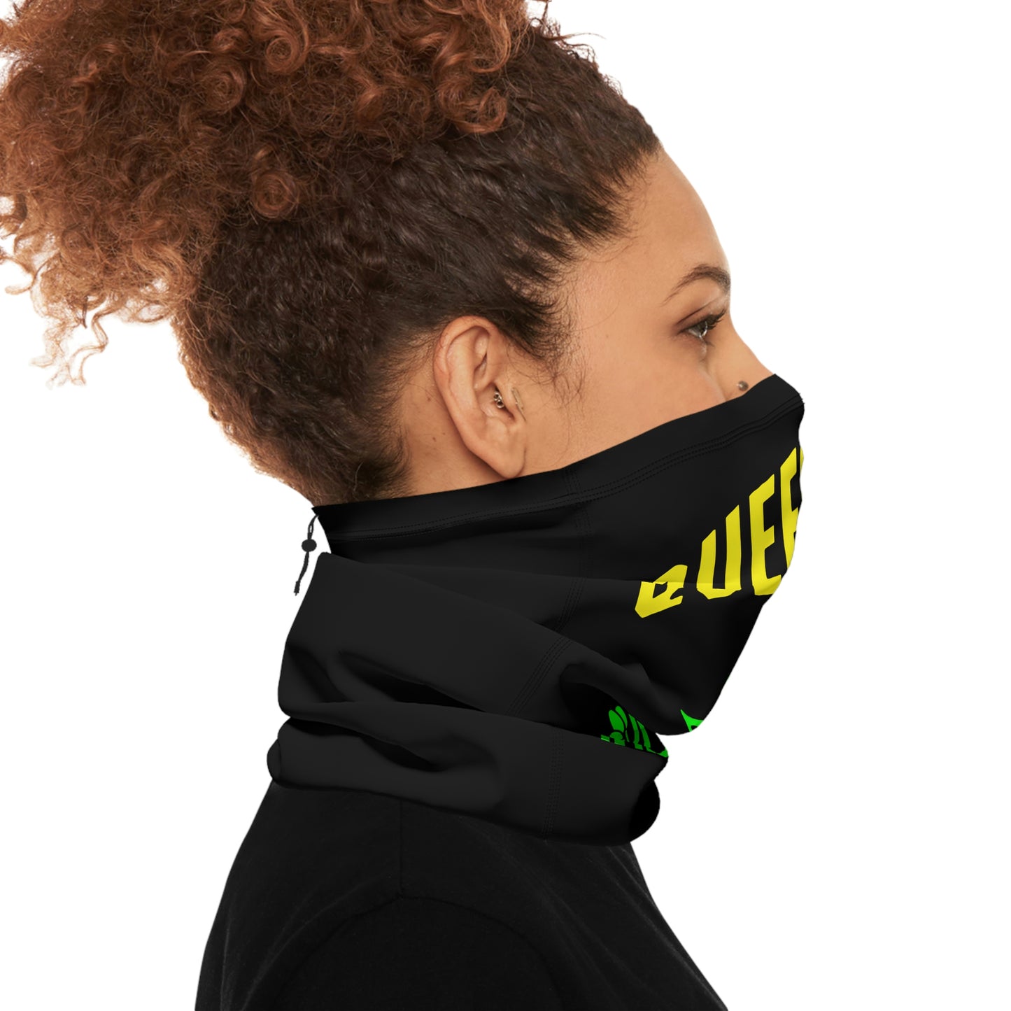 Black Gaiter With Drawstring | QCRFC Frogs Logo