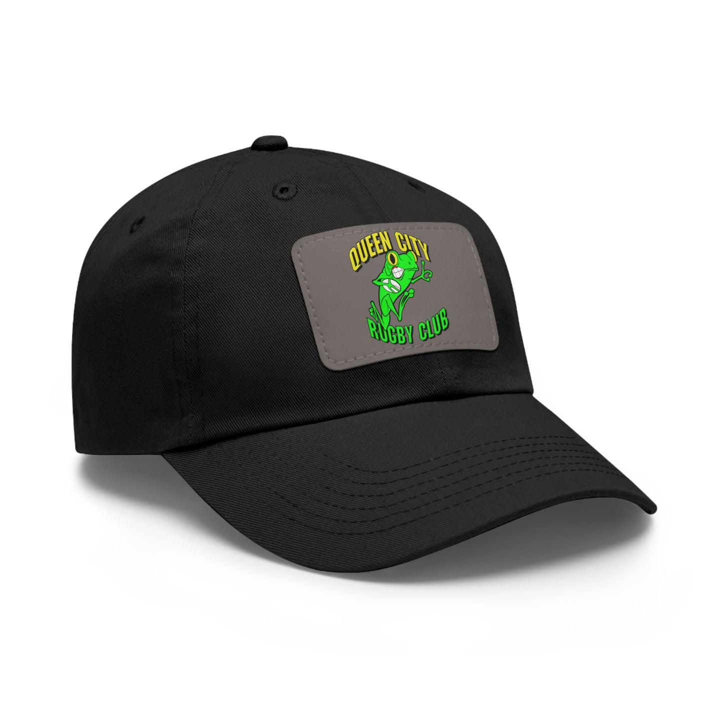 Dad Hat w/ Rectangle Leather Patch | QCRFC Frogs Logo