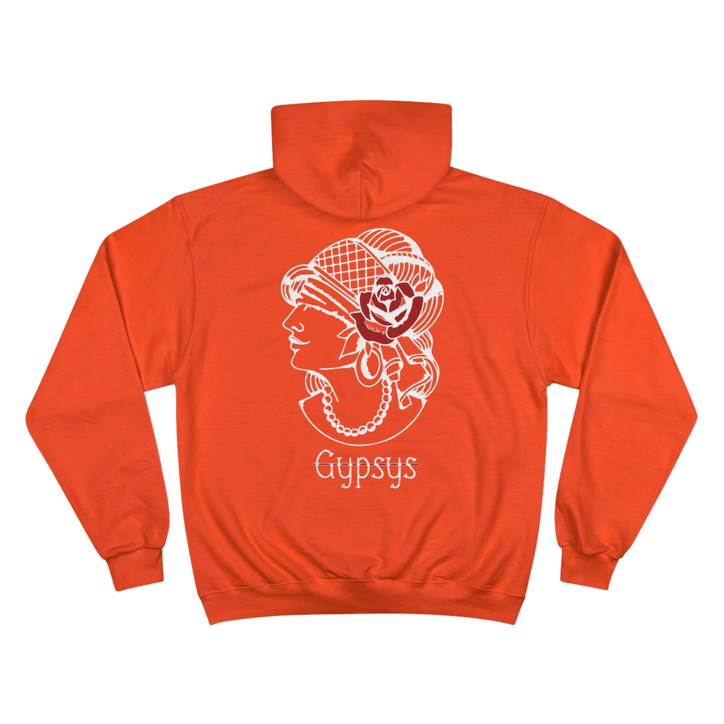 Unisex Champion Hoodie | Gypsy's Red Rose Gypsy Lady (by @ryseart)