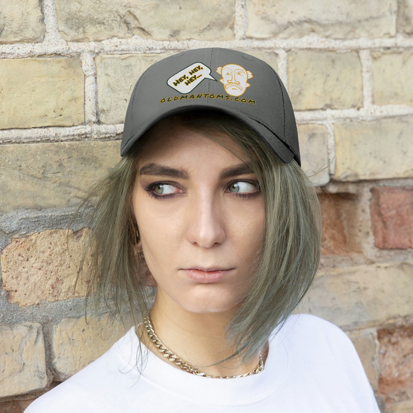 Old Man Tom's "Hey!" Unisex Twill Hat