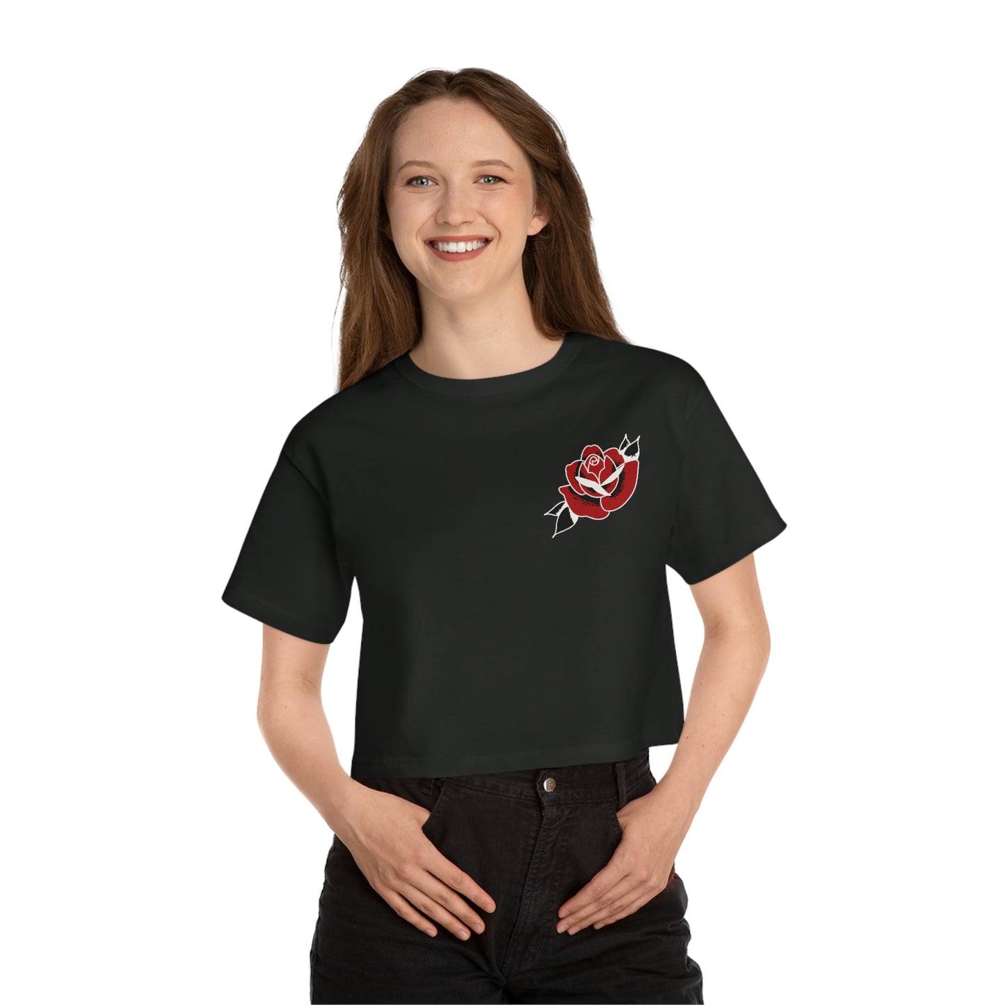 Champion Heritage Crop Top Tee | Gypsy's Red Rose Gypsy Lady (by @ryseart)
